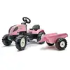 Image de Tracteur à pédales falk country star - rose - avec remorque FAL1687278688942