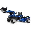 Image de Tractopelle à pédales New Holland avec remorque - FALK - Dès 3 ans - 100% Fabriqué en France - Contient 60% de Plastique recyclé