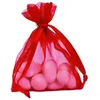 Image de Bourse organdi - SANTEX - uni rouge - 7 x 10 cm - Mixte - Vendues par 10