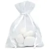 Image de Sachet - Organdi - Blanc - Grand format - Lot de 6 pièces - Idéal pour les cadeaux