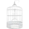 Image de Urne décorative cage - SANTEX - Métal - Blanc - Forme cage doiseau - Ouverture par le haut - Petite porte frontale