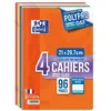 Image de Lot 4 cahiers Open Flex agrafe A4 - 96 pages - 90g - Grands carreaux Seyes - 21 x 29.7 cm