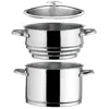 Image de Elysée - Faitout inox 24 cm avec couvercle et cuit vapeur universel