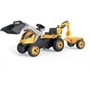 Image de Tracteur à pédales Builder Max + Remorque + Pelleteuse + Pelle - Smoby - Jaune