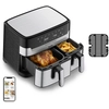 Image de Tefal Dual Easy Fry & Grill Ey905d Double 8,3 L Autonome 2700 W Friteuse D’air Chaud Acier Inoxydable