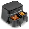 Image de Moulinex Dual Easy Fry Ez901h20 Friteuse Double 8,3 L Autonome 2700 W Friteuse D’air Chaud Charbon De Bois, Gris