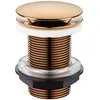 Image de Bonde de Lavabo - EDOUARD ROUSSEAU - Ecoulement Libre - Diamètre 63 mm - Certifiée NF - Finition Rose Gold