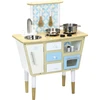 Image de Cuisine Vintage En Bois Naturel Et Bleu