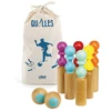 Image de Jeux De 6 Quilles Rétro En Bois - Multicolore - H 24 Cm