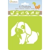 Image de Clairefontaine Set De 6 Pochoirs Enfants, Animaux Familiers