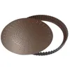 Image de Moule à tarte - GOBEL - Tourtière cannelée perforée - Ø28cm - Fond mobile - Anti-adhérent - Hauteur 28mm - Marron