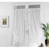 Image de Voilage Bonne Femme en Tergal et Lin Blanc 95x210 cm