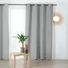 Image de Rideau poly-laine avec franges sur les bords Gris souris 150x240 cm