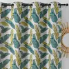 Image de Rideau tamisant feuilles de bananier Vert 135x240 cm