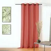 Image de Voilage aux fines rayures noires Orange corail 145x260 cm