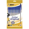 Image de Stylo-bille - BIC - Cristal® Original x10 - Encre bleue - Pointe moyenne - Corps transparent