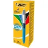 Image de Boîte de stylos à bille - BIC - Grip - Lot de 12 stylos - 4 couleurs - Encre bleu noir rouge et vert - Pointe fine