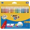 Image de Feutres de coloriage pour enfants - BIC - 36 feutres - Couleurs assorties - Pointe moyenne
