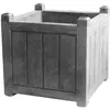 Image de EDA Bac à Fleurs Carré CHARME 67 L - EDA - Gris cérusé - Double Paroi - Réserve dEau Intégrée