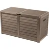 Image de Coffre de jardin - EDA - BAYA - 420 L - Décor imitation bois - Utilisation Intérieure / Extérieure - avec Poignées - Taupe