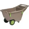 Image de Brouette de jardin - 140 l - taupe et vert matcha - bac intégré et porte-outils - fabrication française