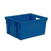 Image de EDA - Bac de rangement - superposable - 30 L - sans couvercle - bleu minéral