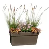 Image de Jardinière Muret à réserve deau avec roulettes - EDA - Toscane - 74 L - 79 x 35 x H.39 cm - Taupe