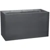 Image de Jardinière Muret - EDA - Volcania - 116 L - Intérieur/Extérieur - Décor Pierre - 995 x 395 x H. 60 cm - Gris Anthracite