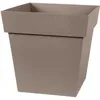 Image de Pot de fleur carré - Toscane - EDA - 32 x 32 x H. 32 cm - Intérieur / Extérieur - 22L - Taupe