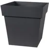 Image de EDA Pot de fleur carré Toscane - 32 x 32 x H 32 cm - 22 L - Gris anthracite