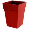Image de Pot de fleurs - EDA - Carré TOSCANE - 51 L - 39 x 39 x H 53 cm - Résistant gel et UV - Rouge rubis
