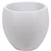 Image de Pot De Fleurs Rond Egg Ø 50cm - Graphit - 46 L - Ø 50 X H. 45 Cm - Blanc Cérusé