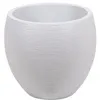 Image de Pot de fleurs Rond Egg Ø 50cm - EDA - Graphit - 46 L - Ø 50 x H. 45 cm - Blanc cérusé