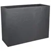 Image de Jardinière Muret Loft L - EDA - Volcania - 46 L - Intérieur/Extérieur - Décor Pierre - 785 x 295 x H. 60 cm - Gris Anthracite