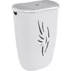 Image de Coffre A Linge Flora 40 L - Gris Béton Et Blanc Cérusé - 40x30x57cm - Eda Plastique