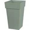 Image de Pot de fleur haut Carré 39 cm - EDA - Toscane - 62 L - 39 x 39 x H. 65 cm - Vert Laurier