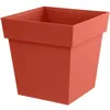 Image de Pot de fleur carré - Toscane - EDA - 39 x 39 x H. 39 cm - Intérieur / Extérieur - 38L - Orange Terre Battue