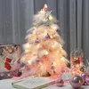 Image de Rose Mini Sapin De Noël Moelleux Plume Arbre De Noël Chambre denfants Fenêtre Décor De Noël Petit Table Sapin De Noël avec L[O1400]
