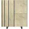 Image de Armoire De Rangement 3 Portes Style Industriel Bois Clair Et Acier Noir Ross