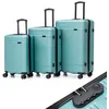 Image de Set de 3 Valise de Voyage (55/66/75cm) ABS Bagages à 4 roulettes avec Serrure Vert