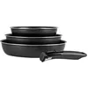 Image de Batterie de cuisine - SITRAM - Lot de 3 poêles - Aluminium pressé - Revêtement anti-adhérent - Poignée amovible