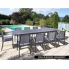 Image de Table Rectangulaire Extensible En Aluminium Aspect Teck Gris Santorin - 10 Places -