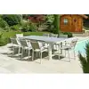 Image de Table De Jardin Rectangulaire En Aluminium Gris Perle Ibiza Perle - 8/10 Places -