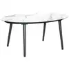 Image de Table de jardin ovale plateau en verre céramique 6 personnes