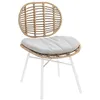 Image de Chaise De Jardin En Résine Tressée Flores Avec Coussin Chiné Gris/beige