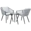 Image de Salon De Jardin Détente En Aluminium Et Corde Tressée Gris Amorgos - 2 Places -