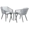 Image de Salon de jardin détente en aluminium et corde tressée gris Amorgos - 2 places - Jardiline