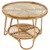 Image de Table basse ronde en rotin avec plateau en verre - jardiline