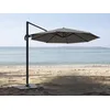 Image de Parasol Rond En Aluminium, Coloris Taupe Et Toile Polyester Avec Pied En Croix -