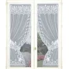 Image de Paire de rideaux Bonne-Femme dentelle et franges Blanc 60x120 cm